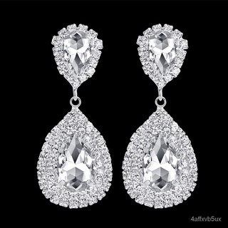 Crystal Tear Drop Earrings Bridal Rhinestone Long Earrings Wedding Jewelry AccessoriesMulti-function