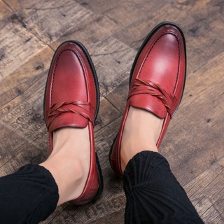 №♘✕2021 new hot-selling brown leather shoes men s work shoes sarong shoes leather shoes loafers leat