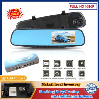 Full HD 1080P Car DVR Double lens Car camera rearview mirror Video Recorder Auto Vechile Blackbox Da (1)