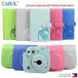 CAIUL PU Leather Bag with Shoulder Strap+96 Pockets Photo Album for Fujifilm Instax Mini 9/8+/8 (1)