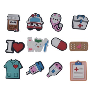 Jibbitz For Clog Slippers Charms Pins Decorations Doctor Nurse Hospital Theme Cartoon Jibbitz