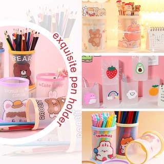 <24h delivery> W&G Cartoon round folding pen container ins stationery storage pen barrel office desktop storage box