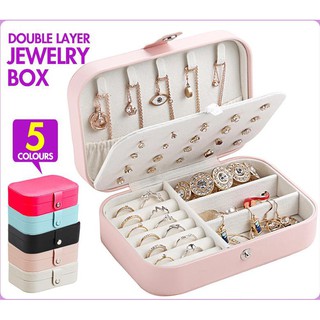 2 Layer Jewelry Organizer Accessories Organizer Jewelry Case Box Earring Organizer Travel Organizer