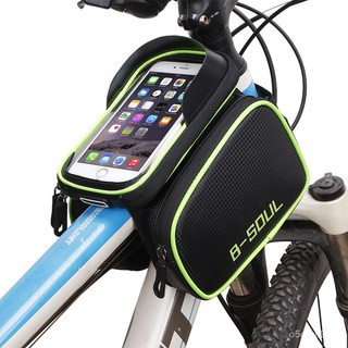 In Stock B-SOUL Bicycle Bag Front Beam Bag Waterproof Mountain Bike Saddle Bag Mobile Phone Bag Tube