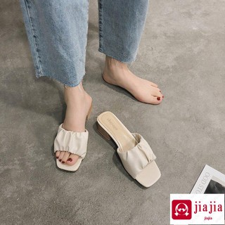 Slippers women's summer wear 2020 new half-heeled thick and medium-heeled slippers wild net red cool slippers women