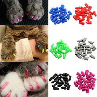 20Pcs Colorful Soft Pet Dog Cat Paw Claw Nail Caps Cover
