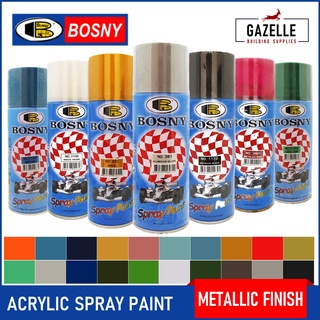 Bosny 100% Acrylic Spray Paint Pearl Metallic Finish Candy Tone Metal