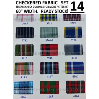 Checkered Multi-Color [SET 14] Woven Textile Fabric (60'' Width) for School Uniforms and Skirtings