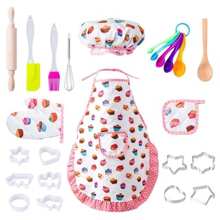 baby Toy Cake Apron Role Play Kitchen Cooking Baking Girls Toy Cooker Play Set Children Kids Cooking