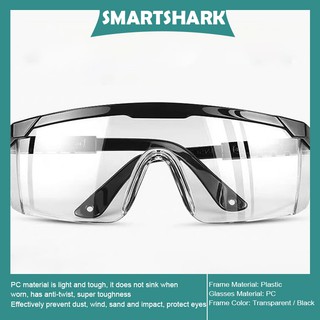【SMS】Unisex Foldable Adjustable Safety Goggles Anti-fog Anti-dust Windproof Lab Glasses Clear PC Lens Black/Transparent