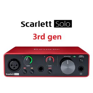 Newest Focusrite Scarlett Solo (3rd Gen) USB Audio Interface Sound Card 24-bit/192kHz AD-converters for Recording Mic Guitar