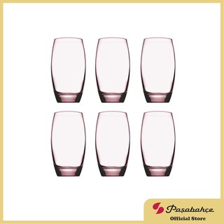 Pasabahce Barrel Long Drink 16.5oz Set of 6 (Pink) (41020PNK)