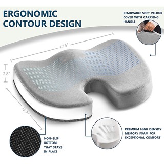 ►▬Gel Enhanced Seat Cushion - Non-Slip Orthopedic Gel & Memory Foam Cushion for Tailbone Pain - Offi