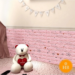 Children's bedroom cartoon design wallpaper 3D wallpaper brick pattern foam waterproof self-adhesive wallpaper wall stickers