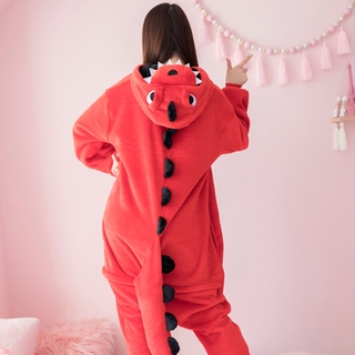 Red color Dinosaur Onesie Anime Cartoon Cosplay Kigurumi Halloween Pajama Homewear (3)