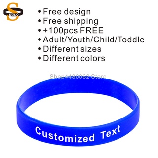 100pcs/lot 12mm width Custom Silicone Bracelet for Sport Popular Silicone Wristband Personalized
