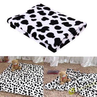 Fa Pet Cat Dog Cute Coral Velvet Cow Print Blanket Rest Mats S M L Size