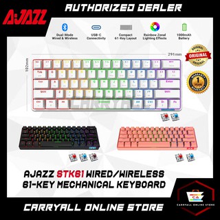Ajazz STK61 Dual Mode Wired/Wireless 61-Keys Mechanical Keyboard Bluetooth 5.0