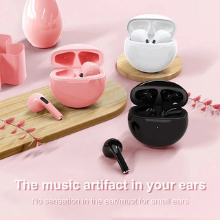 TWS Pro 6 True Wireless Earpads Bluetooth Headset Touch Bluetooth with Microphone Waterproof Sports for Android/IOS Macaron earphone