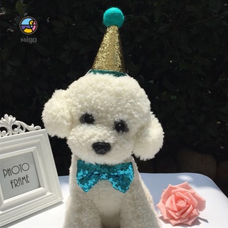 MIGO Christmas Pet Dog Cat Headwear Hat Bowtie Birthday Costume Party Decoration