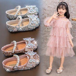 leather shoes girls shoes Girl shoes princess shoes single shoes 2021 spring autumn new soft bottom Korean little girl leather shoes children crystal shoes