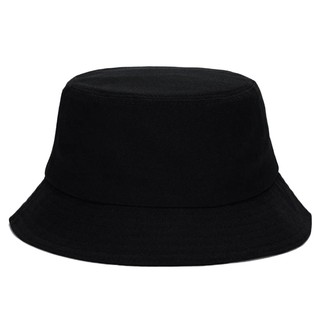 Unisex Black Cotton Bucket Hat Boonie Hunting Fishing Sun Cap Hip Hop Hat (7)