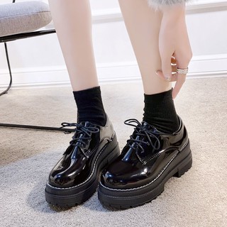 Platform shoes--Autumn new platform shoes female thick-soled Japanese JK small leather college retro style cute increase student all-match (7)