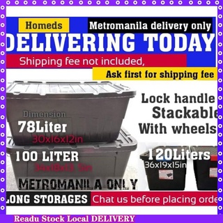 【available】Black long big storages box 120L (METROMANILA