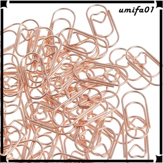 100 Pieces Cute Heart Paper Clips, Mini Smooth Metal Wire Heart Shaped Paperclips Bookmark Clips for Office Supplier School Student