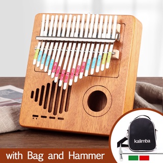 ◊✷Kalimba 17 Key Thumb Piano Solid Wood Single Board Mahogany Keyboard Instrument Wooden African San