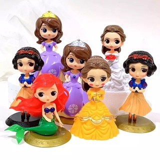 Disney Princess Cake Topper Toy Elsa Belle Ariel Beauty and the Beast Snow White Sofia Frozen MDSE