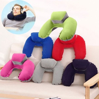 Maternity Pillows♀☄☍quality goodsInflatable Soft Car Travel Head Neck Rest Air Cushion U Pillow Slee