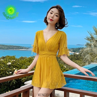 ( Mingyuan ) New conservative one-piece cover belly slim sexy swimsuit