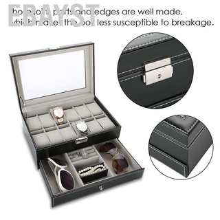 Ebayst Watch Drawer Jewelry Organizer Box 12 Slots Black for Store Display (8)