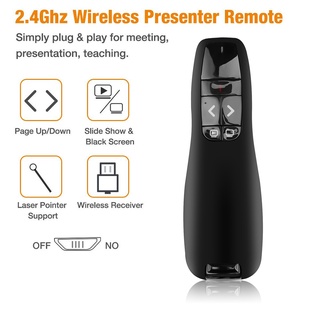 2.4Ghz Wireless Presenter Pointer Pen USB PPT Red Laser Handheld R400 Remote Control for Powerpoint