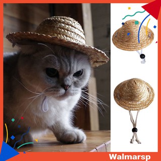 ✧Pet Straw Hat Adjustable Summer Outdoor Sun Hats for Dog Cat