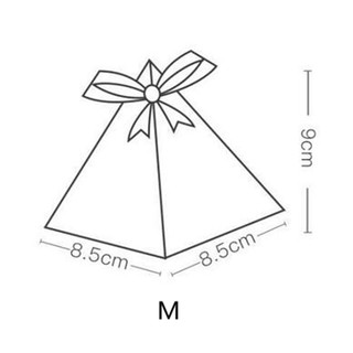 50Pcs Europe Triangular Pyramid Style Candy Box Wedding Party Paper Gift Boxes with Ribbon (5)