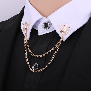 Trigeminal corsage brooch fringed chain pin collar shirt collar collar small suit men and women pin