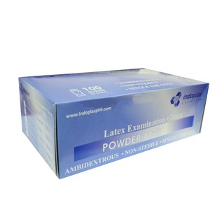 Indoplas Powder Free Examination Latex Gloves Box of 100 (Medium) (3)
