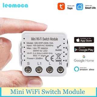 Tuya Smart Light Switch Mini WiFi Switch 16A Smart Home Tuya APP Remote Control Works with
