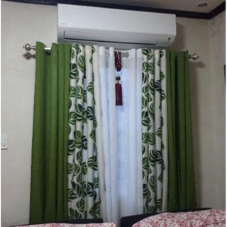 ✟❅✘1PC Printing Curtain Leaf Green 215x150cm with 8 Ring DIY combination curtains CURTAIN HANS (1)