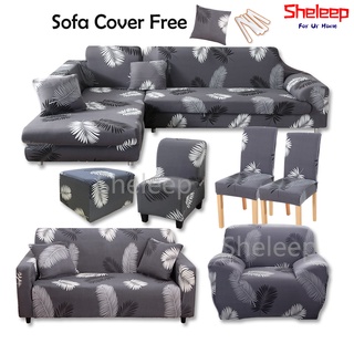 Sheleep Stretchable 1/2/3/4 Seater Sofa Cover Single Sofa Cover Chair Cover Footstool Cover