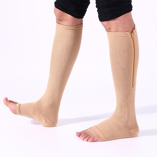 Zipper Compression Socks Zip Leg Support Medical Compression Stockings Vein Socks Below Knee 1 Pair (6)
