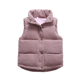 Children's Vests Girls Boys Clothes Kids Baby Corduroy Jackets Thicken Outerwear Cotton Warm Vest Wa