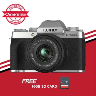 Fujifilm X-T200 Mirrorless Camera Kit lens 15-45mm Silver Free 16gb SD card