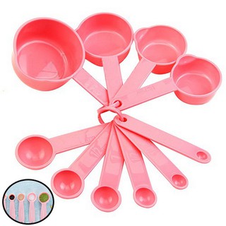 10 Pcs/Set Plastic Measuring Spoon and Measuring Cup Set Kitchen Baking Tools