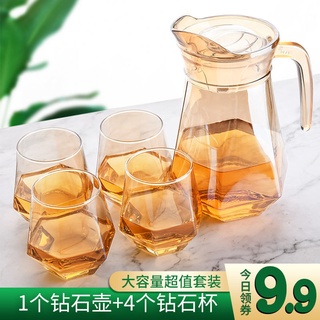 Glass Cold Kettle Water Set Amber Heat-Resistant Glass Kettle Household Large Capacity