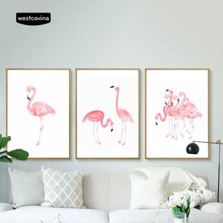 [COD] Watercolor Flamingo Canvas Painting Modern Study Art
