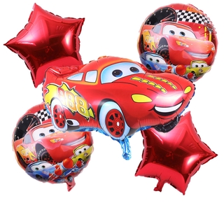 【HOT】5pcs/set Cars Theme Lightning McQueen Birthday Party Foil Balloon Decoration
