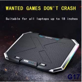 ☈Gaming Rgb Laptop Cooler Notebook Cooling Pad Super Mute 6 Led Fans Powerful Air Flow Portable Adju